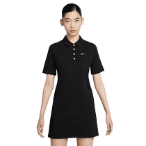 NIKE womens skirt new sports casual mid-length POLO shirt breathable short-sleeved dress HJ8149-010