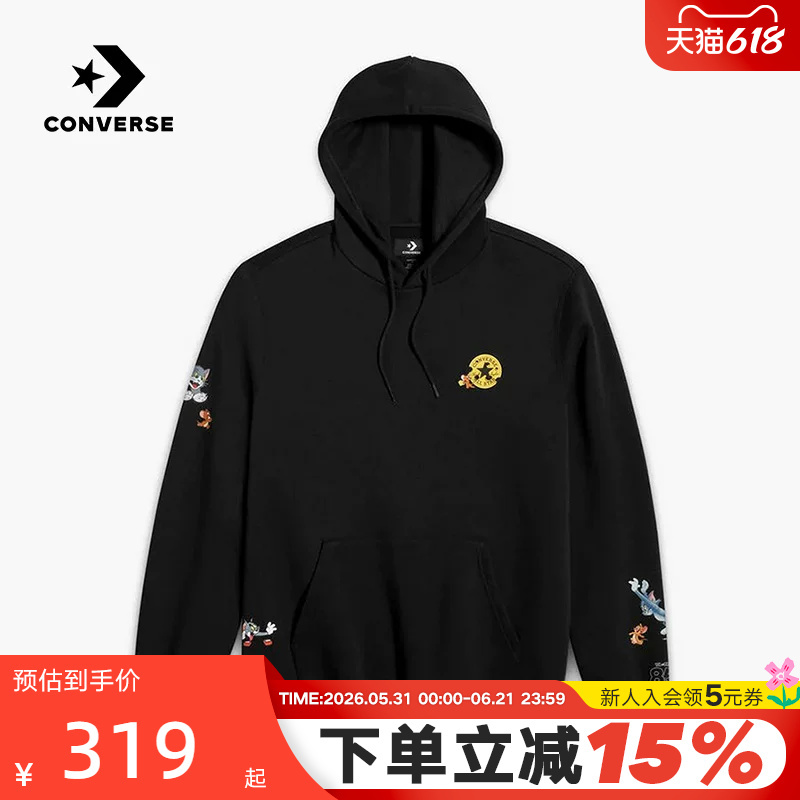 Converse Spring Men's and Women's Sports Casual Pullover Hooded Sweatshirt 10028756-A01