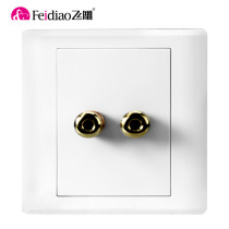 Flying Engraving Sound Socket Wall Speaker Socket panel 86 Type of second surround solid audio socket panel