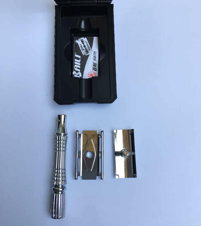 Бритва 双面复古手动剃须刀男士经典老式防划伤刮胡刀刮毛架刀片家用刀架 Experian