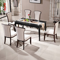 New Chinese solid wood dining table and chair combination small apartment restaurant modern hotel simple model room Villa furniture customization