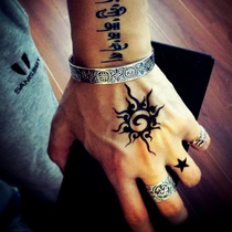 Men and women S990 silver mens bracelet tide male retro personality Thai silver four gods live mouth silver bracelet