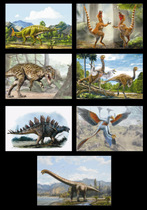 Chinese Dinosaur Extreme Film Source Postcard Seven Types (Can be Made into Chinese Dinosaur Extreme Film)