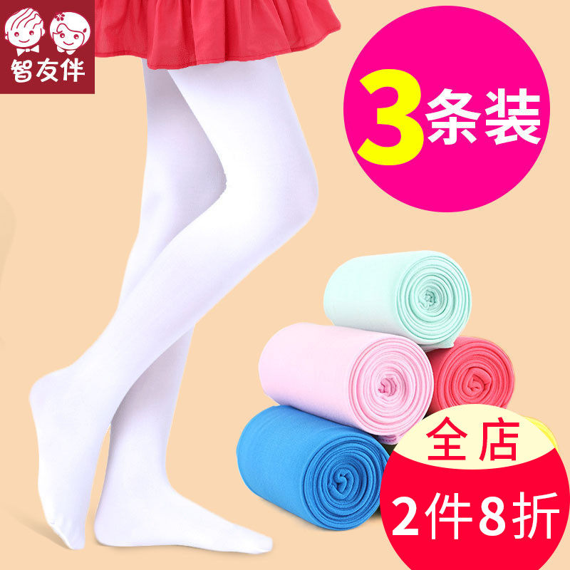 Children's pantyhose Summer slim girl inner lap pants white silk stockings Long cylinder Sox spring autumn long cylinder socks dance socks
