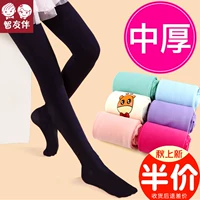 Cô gái quần lửng dày quần legging trẻ em mùa xuân và mùa thu mô hình vớ trắng vớ sinh viên vớ dày nhảy múa - Vớ tất bé trai 6 tuổi