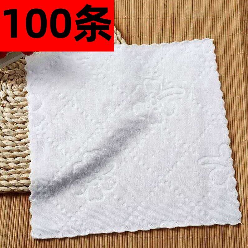 100 Microfiber White Towels, Embossed Small Square Towels, Hotel Commercial Disposable Napkins, Hotel White Rags 100 Microfiber White Towels, Embossed Small Square Towels, Hotel Commercial Disposable Napkins, Hotel White Rags