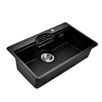 Submarine black quartz stone Japanese sink kitchen sink wash basin countertop basin large single tank package single basin