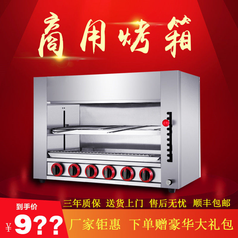 Commercial Gas Grilled Fish Stove Dining Room Day Style Cuisine Oven Stainless Steel Smoke-free Grilled Big Bone Liquefied Gas Grilled Fish