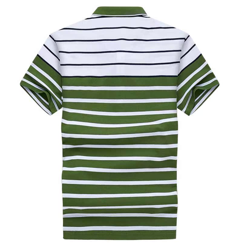 Thương hiệu quần áo cao cấp dành cho nam kinh doanh quần áo sọc cotton giản dị Áo thun nam tay ngắn tên lớn áo sơ mi POLO thủy triều - Polo áo thun polo nam