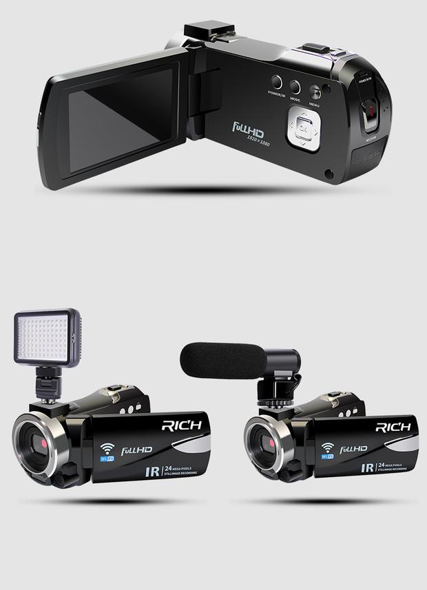 RICH / FHD-480 máy ảnh kỹ thuật số HD chuyên nghiệp tại nhà dv mini camera cưới