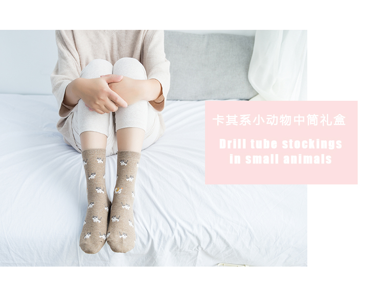 Caramella mùa thu và mùa đông bông phim hoạt hình nữ vớ hộp quà tặng stereo tai 3 đôi đóng hộp ống Nhật Bản và Hàn Quốc phiên bản của các trường đại học gió vớ nam