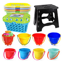 12 yuan childrens magnetic fishing portable plastic storage basket small hollow portable basket small bucket toys