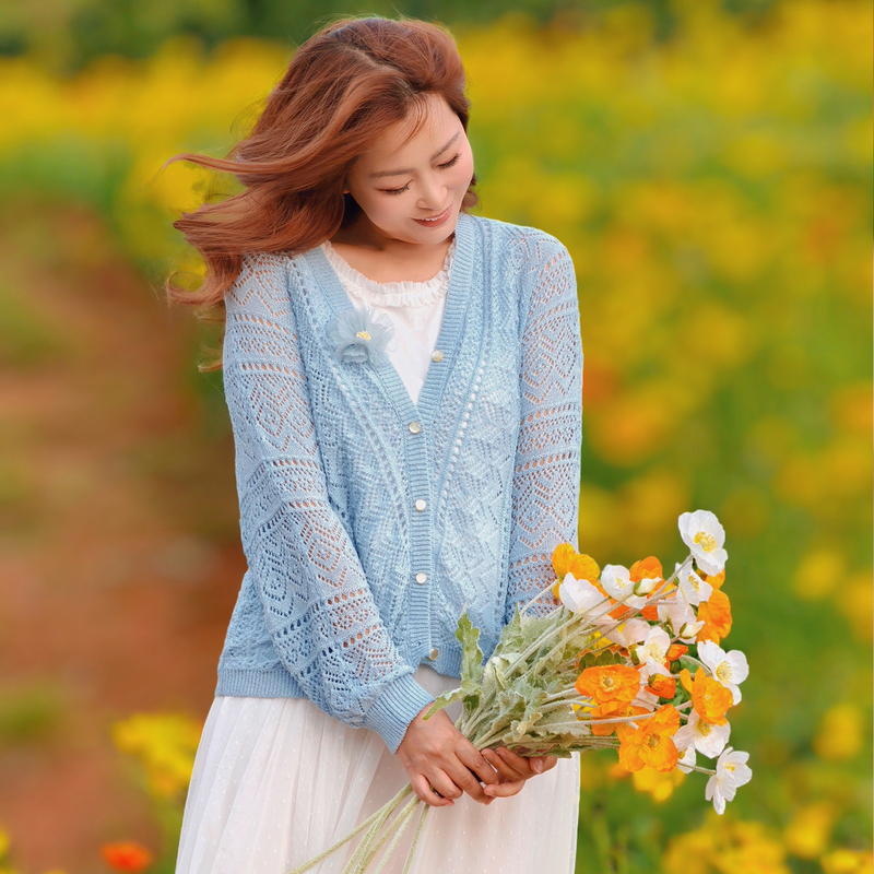 [Dong Yi Travel Outfit] Two-In-One Cardigan, Summer Knitwear, Travel Photography, Vacation Thin Jacket