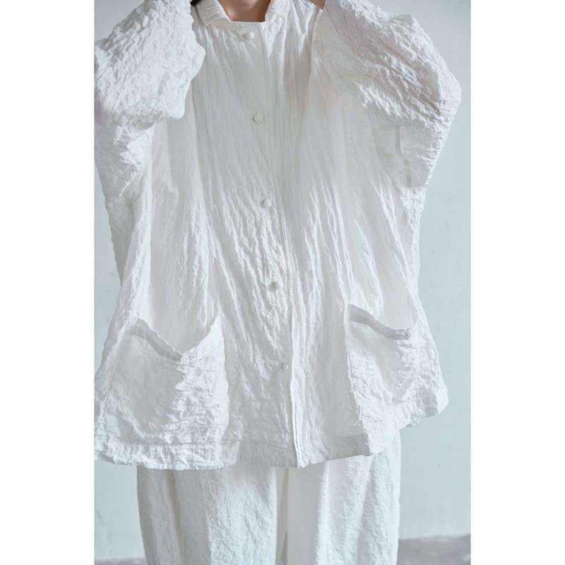 Ubac and Adret ｜Lightweight Pleated Linen Shirt Jacket