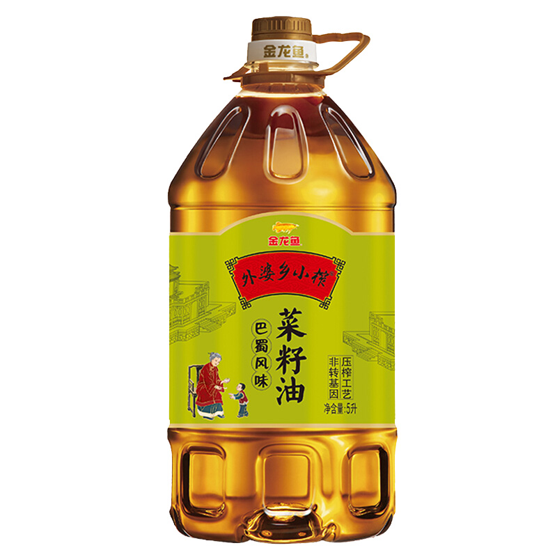 金龙鱼菜籽油 外婆乡小榨巴蜀风味食用油5L+小磨香油70ml 家用