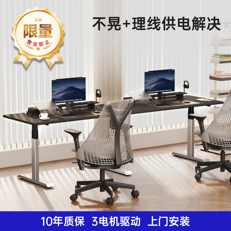 Double Computer Desk, Gaming Desk, 3-Motor Electric Adjustable Desk, Desktop Desk, Adjustable Desk, Gaming Desk, Imitation Stainless Steel Double Computer Desk, Gaming Desk, 3-Motor Electric Adjustable Desk, Desktop Desk, Adjustable Desk, Gaming Desk, Imitation Stainless Steel