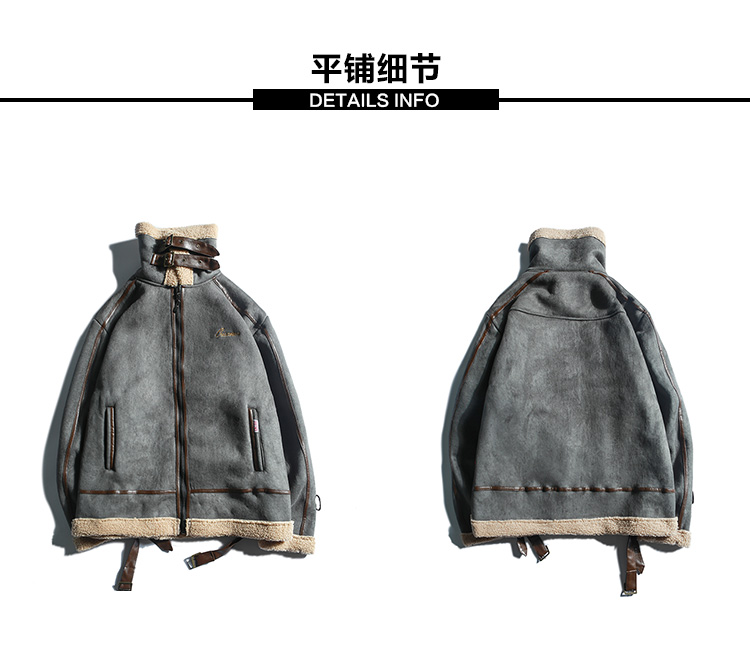 Lò nung thêu retro của Mỹ cộng với nhung cotton xu hướng lỏng mùa đông cừu cashmere cotton đôi ấm áp áo khoác local brand