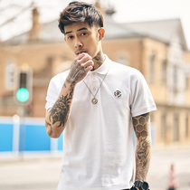 Furnace Japanese solid color Tide brand polo shirt mens short sleeve summer collar Paul shirt half sleeve harbor style tide