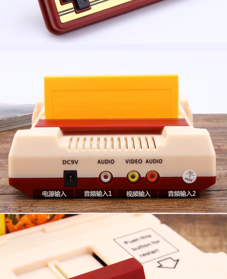 Máy chơi game trẻ em mát mẻ chủ nhà TV HD 4K đôi xử lý thẻ tương tác 8 bit fc trò chơi video cổ điển giải trí Contra cổ điển hoài cổ máy màu đỏ và trắng - Kiểm soát trò chơi tay cầm pubg