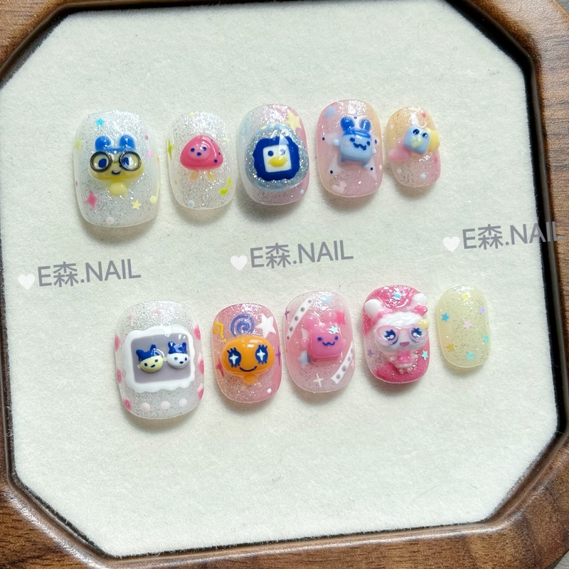 【Tamagotchi】E Mori Family Handmade 3D Cartoon Cute Star Nail Art