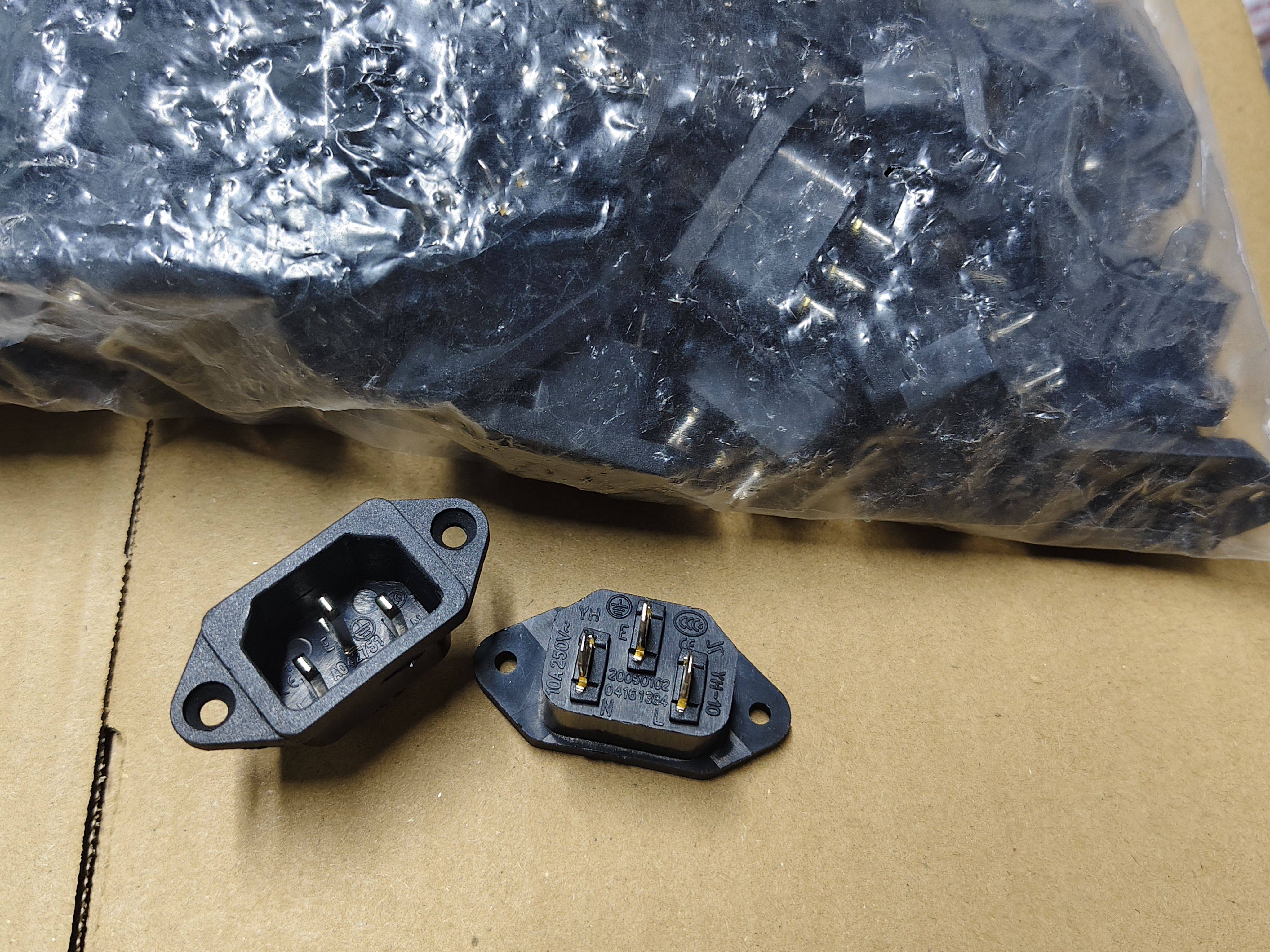 包邮100个好质量电饭煲电压力锅电源座插片座 铜脚 250V10A YH-10