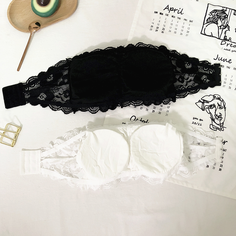 Braless Tube Top for Women, Short Style, Push-Up, Anti-Exposure, Lace Strapless Bra, Student Tube Top Braless Tube Top for Women, Short Style, Push-Up, Anti-Exposure, Lace Strapless Bra, Student Tube Top