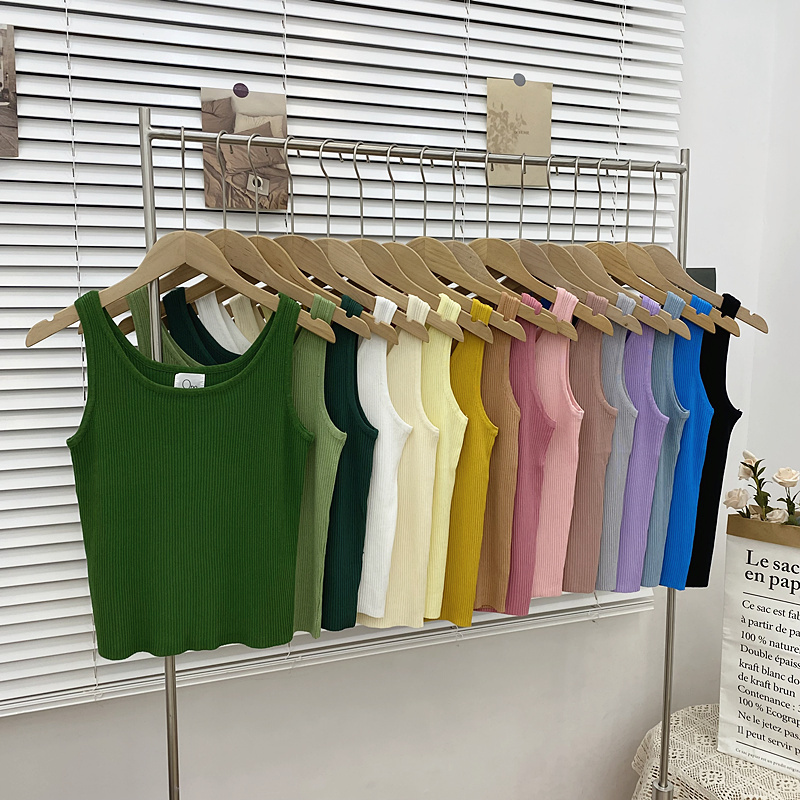 Black Camisole for Women, Suitable for Wearing under a Suit, Summer Base Layer, Unique Design, Can Be Worn Outside, White Knit Tank Top