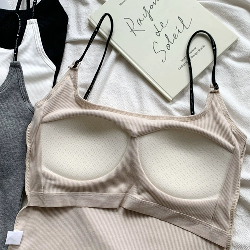 Сексуальные вставки в бюстгальтер, топ с чашечками, бюстгалтер, тонкий ремешок, коллекция 2023, облегающий крой