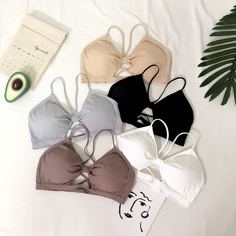 Summer ultra-thin no steel ring underwear lace small chest girl student bra thin shoulder strap beautiful back strap wrap chest