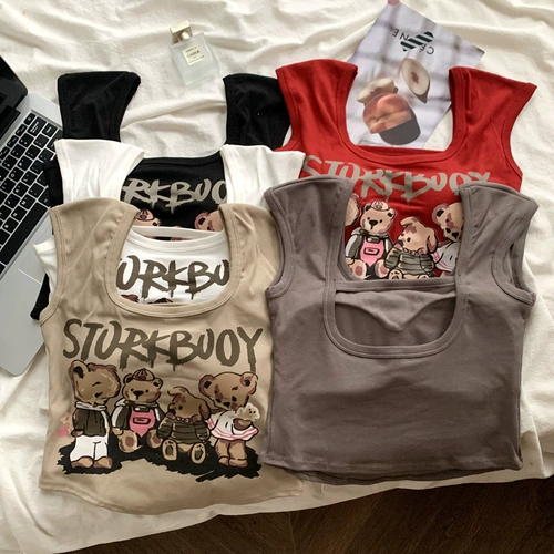 Сладкий и пряный плотный печатный жилет с фиксированной подушкой летнее похудение с дикой мухой