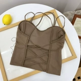 Сексуальная майка топ, короткий бюстгальтер-топ, красивая спина, коллекция 2021, с открытой спиной