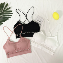 Korean Summer Strapless Women Gather Chest-wrapped Sling Back Vest No Rings Sports Underwear Bra Strapless Women