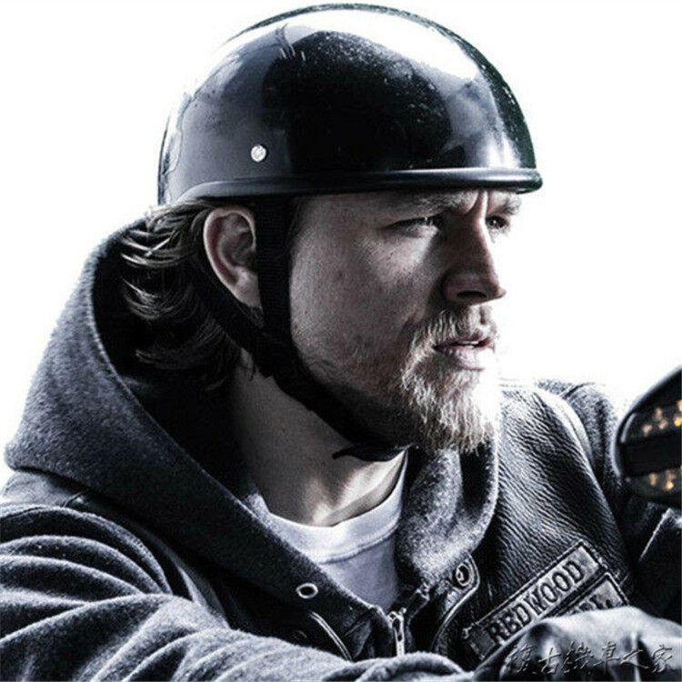 American Rider Electroplating Chrome Summer Melon Peel Helmet Retro Locomotive Half Armor Kharey Locomotive Chaos Son Safety Helmet