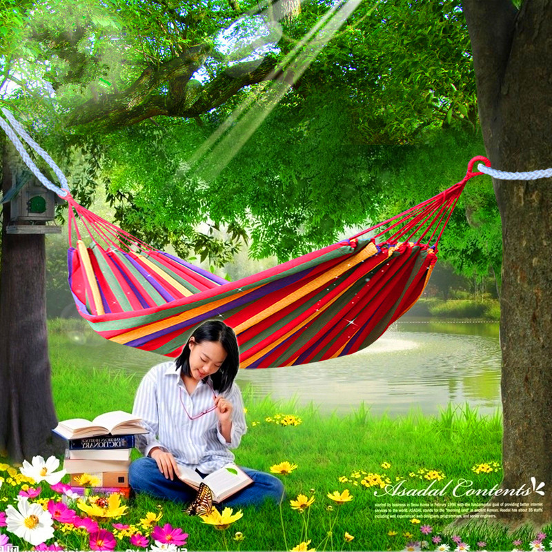 Hammock outdoor double anti-rollover single thickened canvas student indoor dormitory bedroom swing lazy chair
