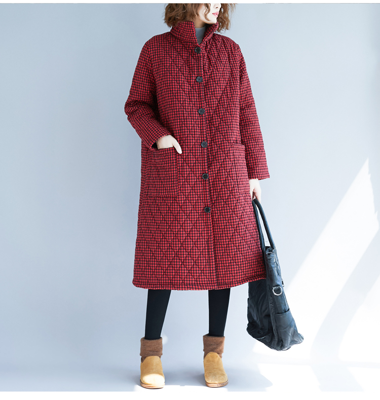 Áo khoác cotton mùa đông mới nữ retro đã mỏng trong phần dài của vải cotton và lưới lanh áo khoác ấm áo khoác cotton dày áo phao lông vũ uniqlo nữ
