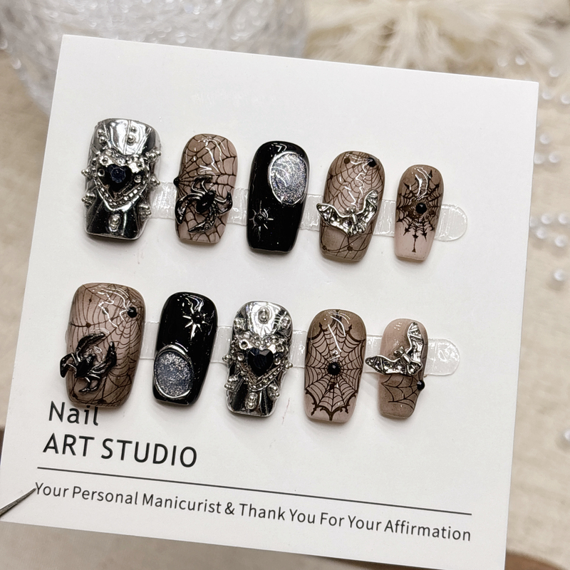 Yaku Spider Handmade Wearable Nails Niche Punk Hot Girl Halloween 2026 Super Pretty Stunning Brightening Nail Art Yaku Spider Handmade Wearable Nails Niche Punk Hot Girl Halloween 2026 Super Pretty Stunning Brightening Nail Art