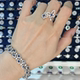 Natural Sapphire Bracelet Ring Women's Silver Light Luxury Exquisite