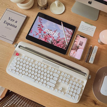 ACTTO retro Bluetooth keyboard wireless office typewriter tablet computer common fashion round punk keycap