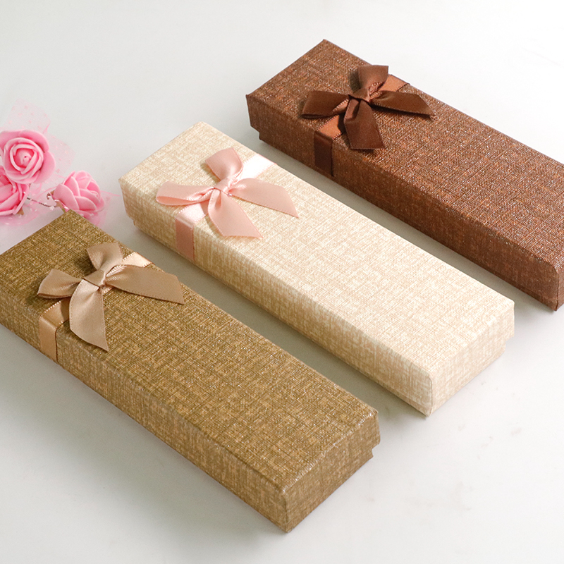 New product universal heaven and earth cover gift box Pink bow carton Metal pen box spot wholesale sales