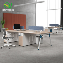 Diligent new staff position desk chair combined fashion light and luxurious office furniture with fixed cabinet staff table combination