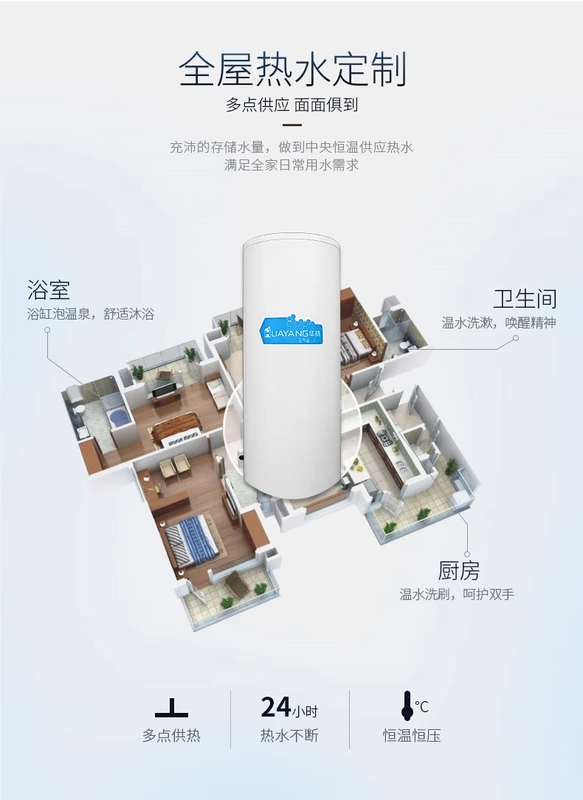 Huayang không khí năng lượng nước nóng máy bơm nhiệt sưởi ấm nhà công suất lớn không khí gió năng lượng trung tâm tắm không khí nguồn chủ - Máy đun nước