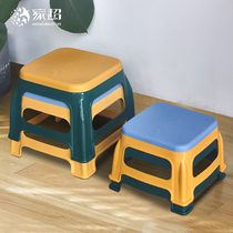 Japanese-style thickened plastic low stool Bathroom non-slip stool Household shoe change square stool Childrens bath hand-washing small bench