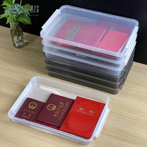 Certificate storage box Household important documents Certificate A4 storage box Desktop finishing plastic box Storage box
