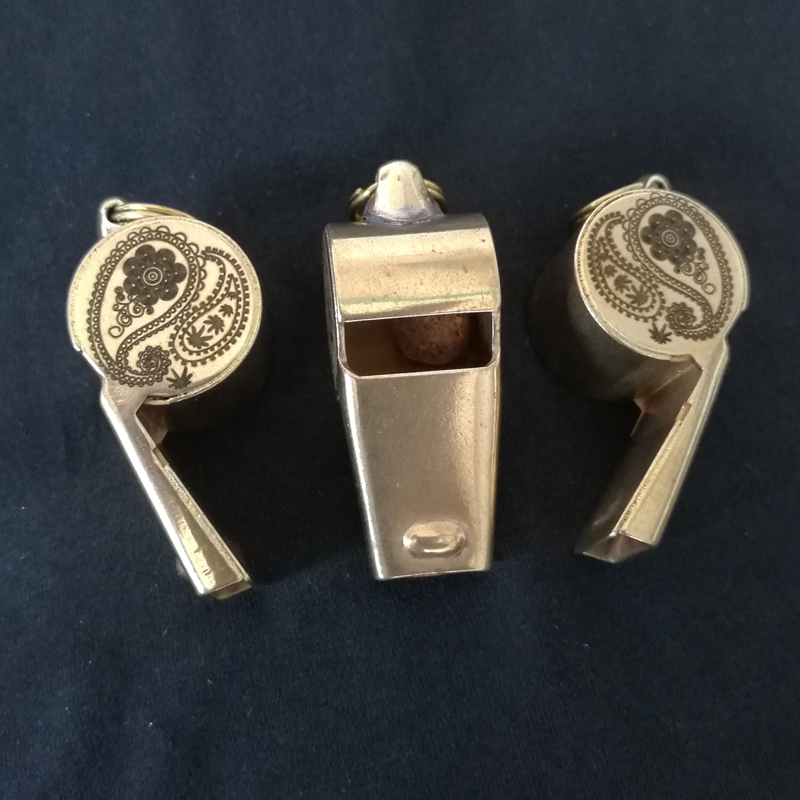 Retro - colored color thickening cashew pattern referee coach police traffic command pure copper whistle personality DIY accessories