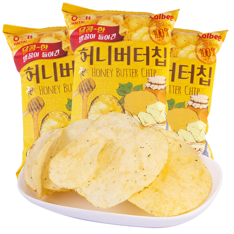 South Korea Imports Sea Too Honey Cream Taste Chips Mesh Red Cheese Puffed Snacks Casual Fries Potato Crispy 60g