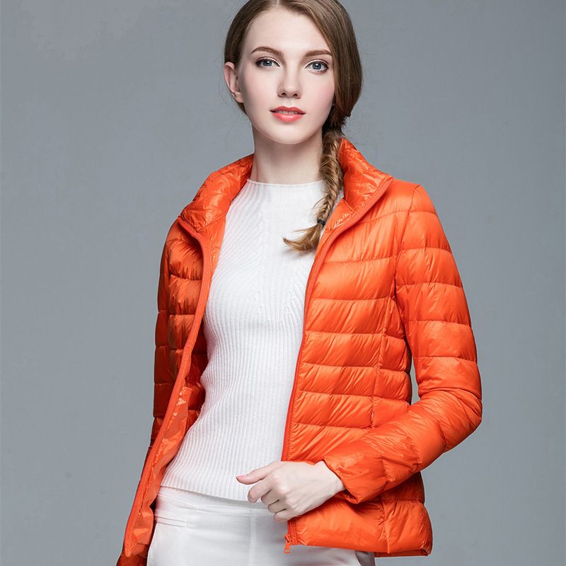 2026 Spring and Autumn New Fashion High-End Brand Women's Lightweight down Jacket Short Stand Collar Duck down Slim Fit Plus Size Coat