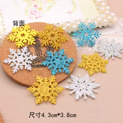 Christmas shiny gold powder non-woven snowflake diy Christmas handhairclip hair accessories headwear clip material