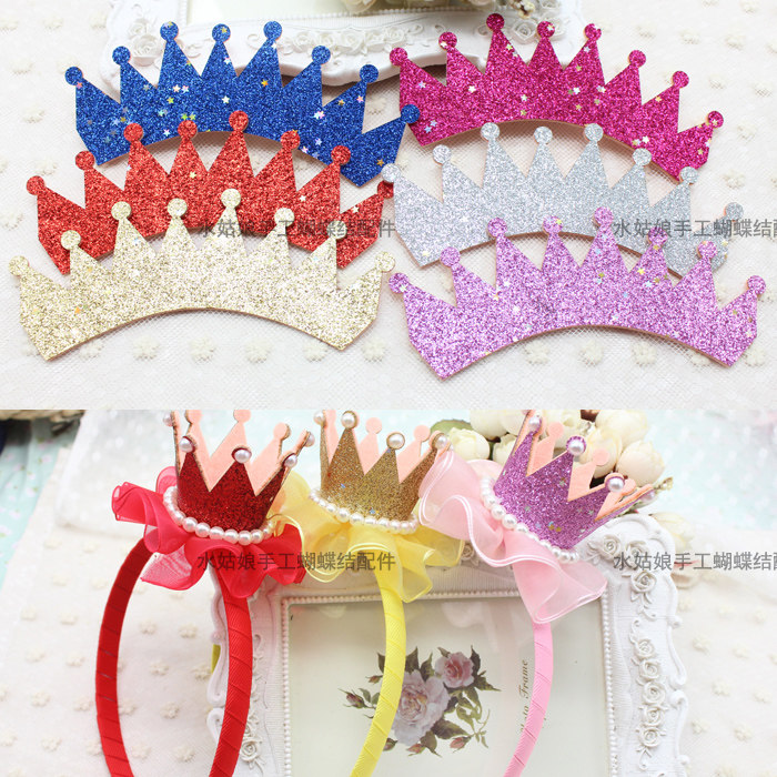 Shiny Crown Sheet Unwoven Fabric Material Single-sided Diy Children Crown Hair Stirrup Hairpin Material Accessories