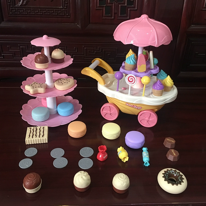 House Dessert Tower Đồ chơi trẻ em Mô phỏng Bánh Donuts Bộ bé trai và bé gái