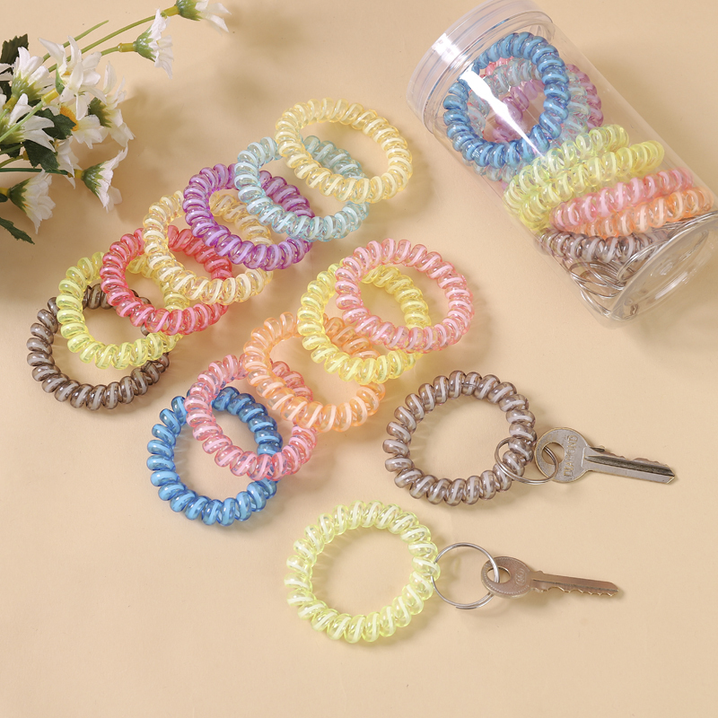 Key Wristband Phone Cord Key Ring Tag Colorful Transparent Hair Tie High Elasticity Rubber Band Buckle Trendy Rope Key Wristband Phone Cord Key Ring Tag Colorful Transparent Hair Tie High Elasticity Rubber Band Buckle Trendy Rope